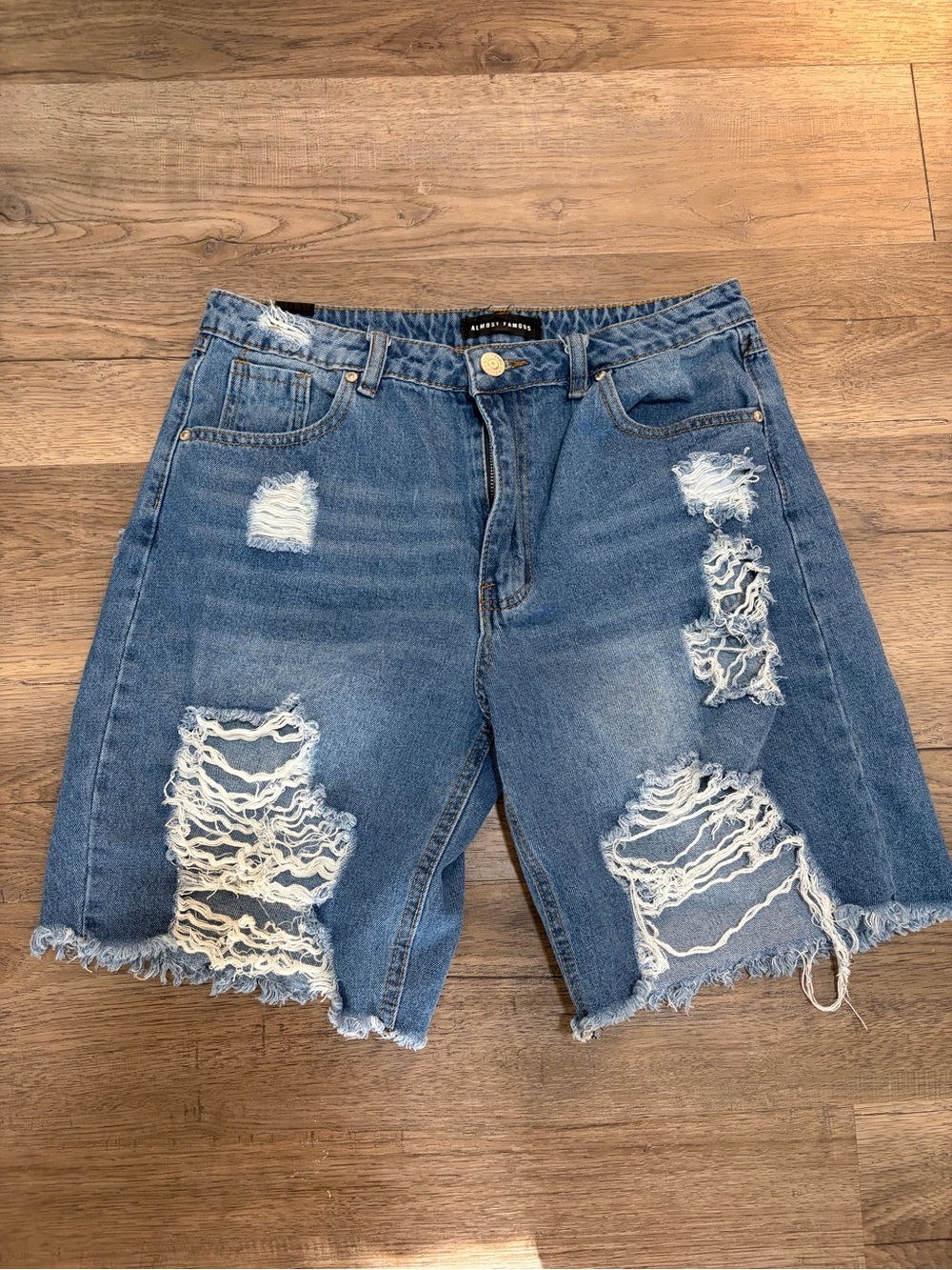 Almost Famous Light Blue High-Rise Denim Shorts